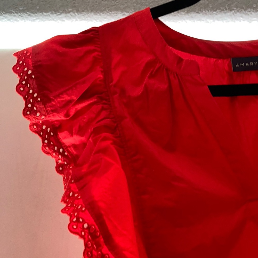 Eyelet Ruffle Cotton Top - Picture 3 of 8
